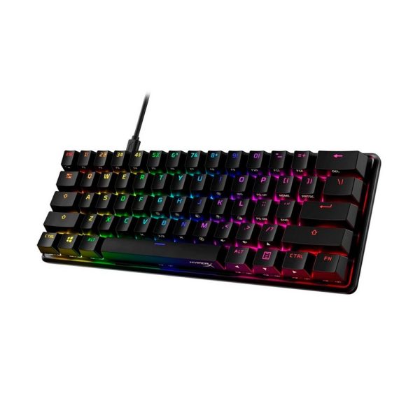 Teclado gamer HyperX inglés US color negro con luz RGB. - Imagen 4