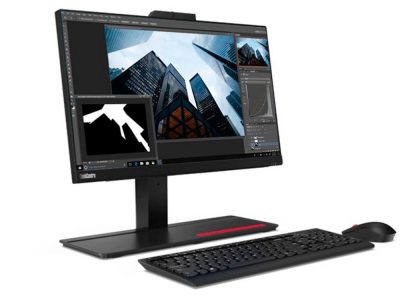 Computador Lenovo Todo en Uno, Intel Core i5, Pantalla 21,5 FHD, 8GB RAM, 1 TB SATA+ 128GB SSD, Windows 10 Pro, negro