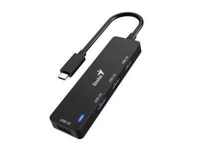 HUB USB-C GENIUS DE 4 PUERTOS BLACK