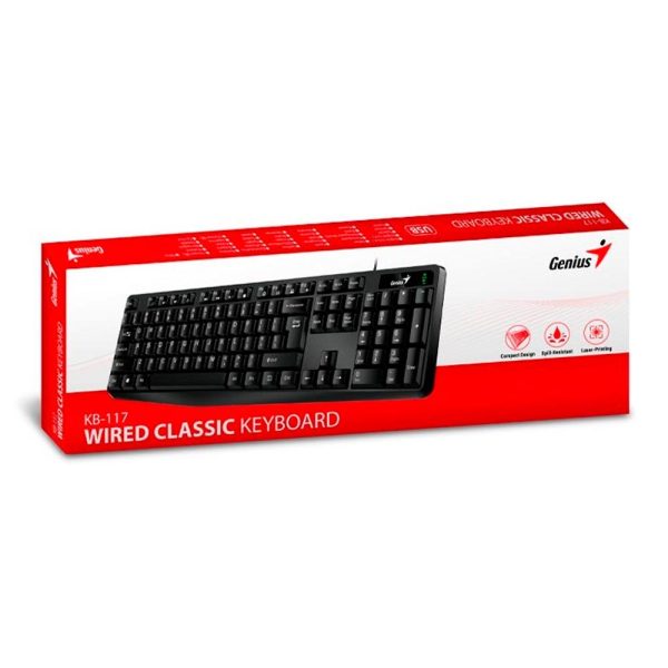 Teclado GENIUS KB-117 USB Alambrico COLOR Negro - Imagen 5