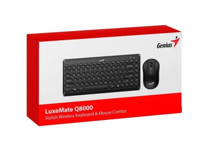 Combo Teclado GENIUS + Mouse LuxeMate Q8000 Inalambrico COLOR Negro