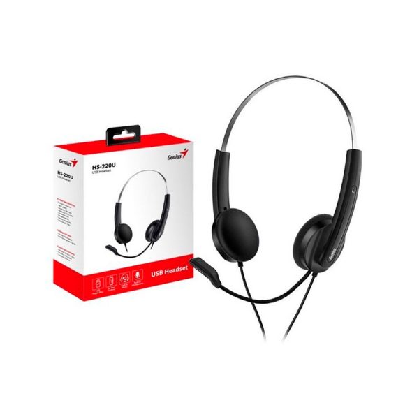 Audifono GENIUS Diadema HS-220U USB COLOR  Negro - Imagen 4