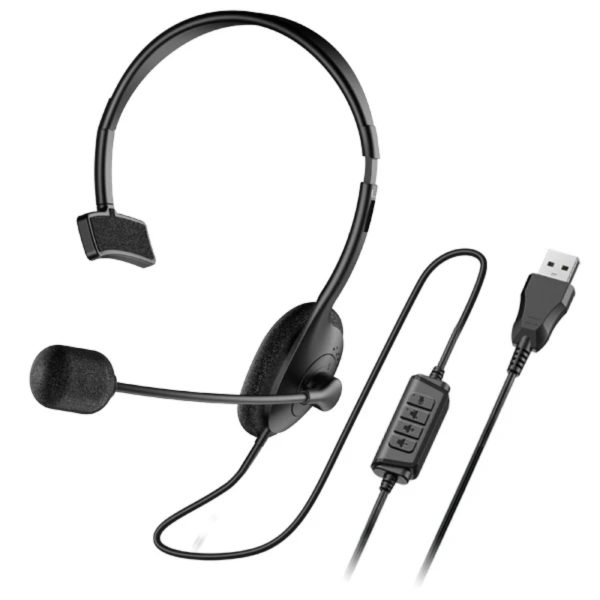 AUDIFONO PARA PC USB HS-100U BLACK - Imagen 4
