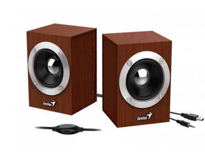 Parlantes estereo Genius SP-HF280 USB de Madera