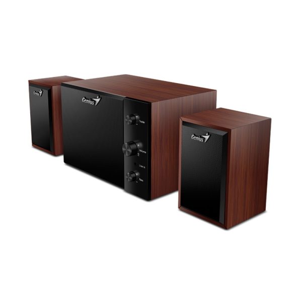 Parlante Genius SW-2.1 350 de madera 15W con subwoofer - Imagen 4