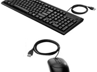 Combo HP Teclado y Mouse alambrico 160, Negro