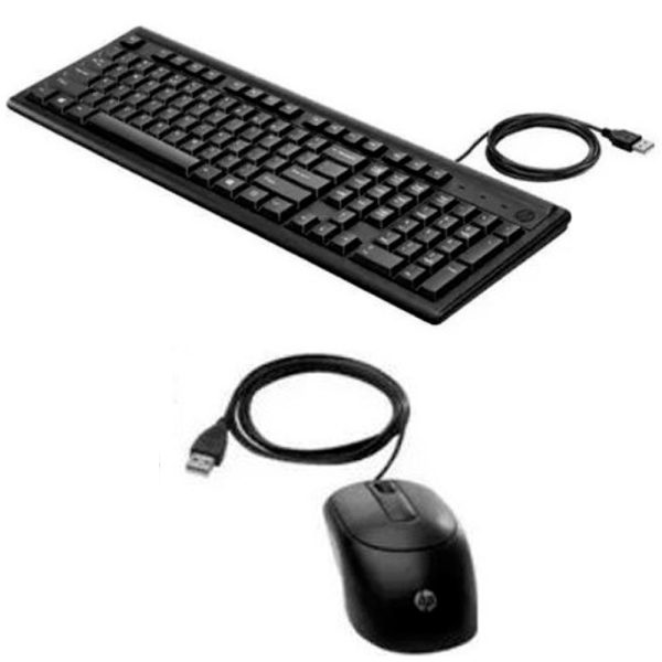 Combo HP Teclado y Mouse alambrico 160, Negro