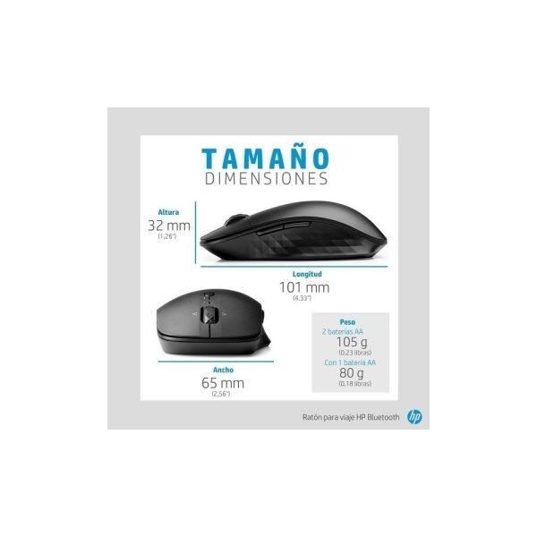 Mouse Hp Travel Bluetooth Negro - Imagen 3