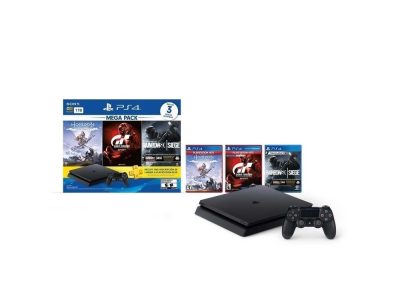 Combo Consola Play Station PS4 Mega Pack 16. DD 1TB, 3 video juegos Horizon Zero Dawn CE, Rainbow Six Siege,  Gran Turismo Sport, 3 Meses de suscripción a PlayStation Plus