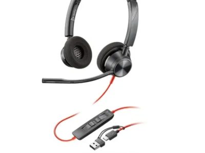Poly Blackwire 3320 Stereo Microsoft Teams Certified USB-C Headset +USB-C/A Adapter