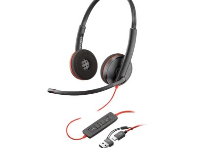 Poly Blackwire 3220 Stereo USB-C Headset +USB-C/A Adapter (Bulk)