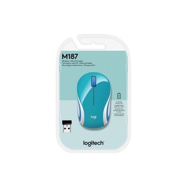Mini Mouse M187 Logitech Inalámbrico Receptor Usb Verde - Imagen 5