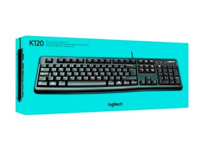 Teclado LOGITECH K120 QWERTY COLOR  Negro