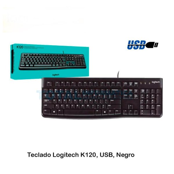 Teclado LOGITECH K120 QWERTY COLOR  Negro - Imagen 4
