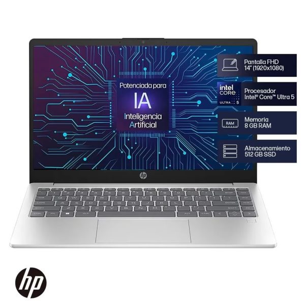 Portátil HP 14-ep1001la/Intel® Core™ Ultra 5 125H 4,5 GHz/8GB DDR4/512GB SSD/14 FHD/Windows 11 Home - Imagen 4