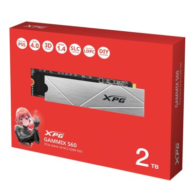 Unidad de Estado Solido ADATA GAMMIX 2TB S60 PCIe Gen4 x4 M.2