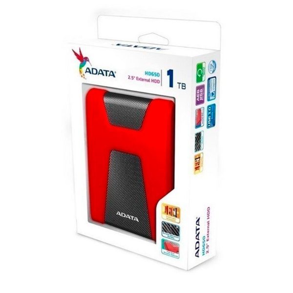 ADATA Disco Externo Antigolpes HD650 1TB COLOR Rojo - Imagen 4