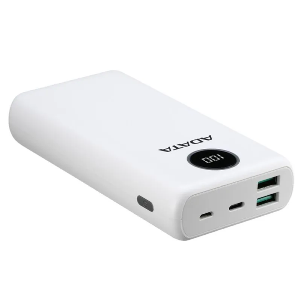 Power Bank 20000mAh blanca digital /2 puertos usb quick charge + 1 Puerto Tipo C Salida + 1 Puerto Tipo C Entrada - Imagen 3