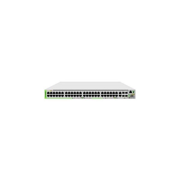 Switches Allied telesis Gigabit Ethernet Managed switch with 48 10/100/1000T POE ports, 2 SFP/Copper combo ports, 2 SFP/SFP+ uplink slots, single fixed AC power supply US Power Cord - Imagen 3