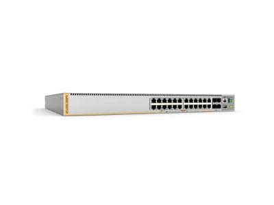 Switches Allied telesis L3 Stackable Switch, 28x 10/100/1000-T PoE+, 4x SFP+ Ports and dual fixed PSU, US Power Cord