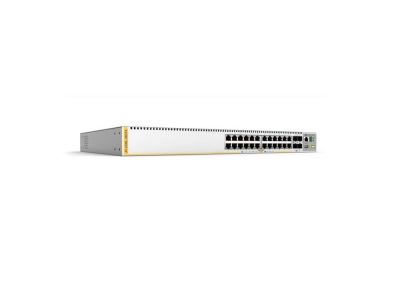 Switches Allied telesis L3 Stackable Switch, 24x 10/100/1000-T, 4x SFP+ Ports and dual fixed PSU, US Power Cord