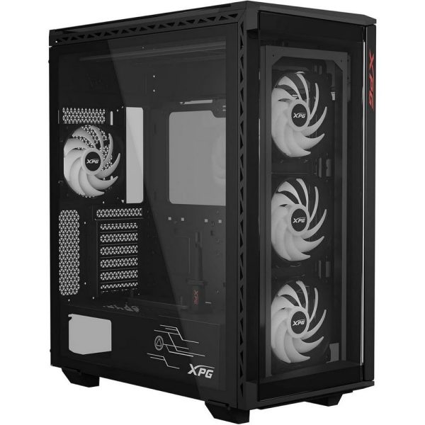 XPG BATTLECRUISER II, Negro, E-ATX Torre Media, 3.5incx2+3,E/S: USB-Cx1, USBx2, HD Audiox1, Resetx1, Powerx1, Ventilador: Frontalx4, Traserox1, 2 años de Garantía - Imagen 4