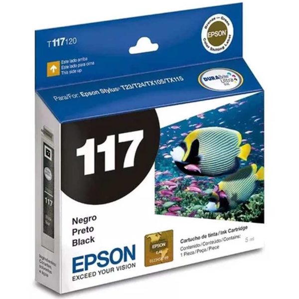 Cartucho  Epson T117120-AL - Stylus Black T23 / Tx105 / T24 / Tx115  Aprox 180 PG