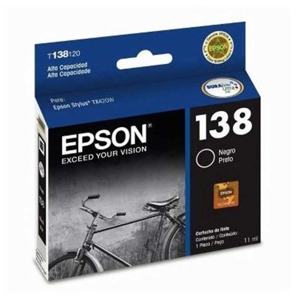 Cartucho Epson T138120 - Black Stylus Tx420W / Tx430W/ Tx235W / Tx320F Alta Capacidad Aprox 395 PG
