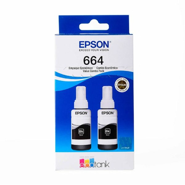 Kit Epson 2 Botellas 664 Color Negra