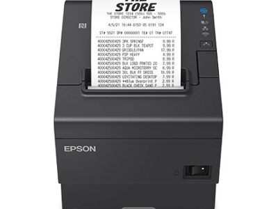 Impresora Epson Térmica de Recibos TM-T88VII-012; Puertos: USB+Ethernet+Serial, Autocortador, Ancho: 80mm/58mm, Velocidad: 500mm/s, Incluye fuente (4 años de Garantía)
