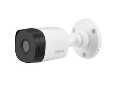 Cámara Dahua tipo bala de focal fija IR HDCVI de 5 MP, Máximo 25 fps a 5 MP (salida de vídeo 16:9), Iluminación IR inteligente, 30 m de distancia de iluminación, Lente fija de 2,8 mm, CVI/CVBS/AHD/TVI conmutable, Micrófono incorporado,IP67, 12 VCC.