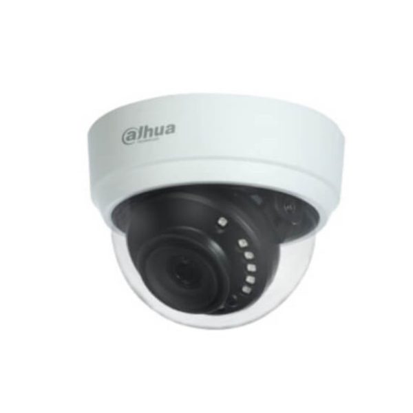 Camara Dahua Domo,2MP, Lente fijo 3,6mm, 4en1 (CVI/TVI/AHD/CVBS), Plastico, Smart IR20m, 12VDC.