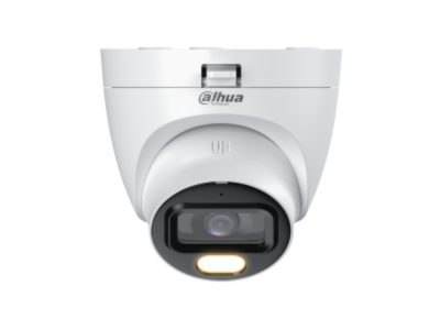 Camara Dahua Domo, 5MP, Full Color, Lente Fijo 2.8 mm, Audio incorporado, WDR, 4en1 switchable (CVI/TVI/AHD/CVBS), Metal, IR40m, IP67, 12VDC.
