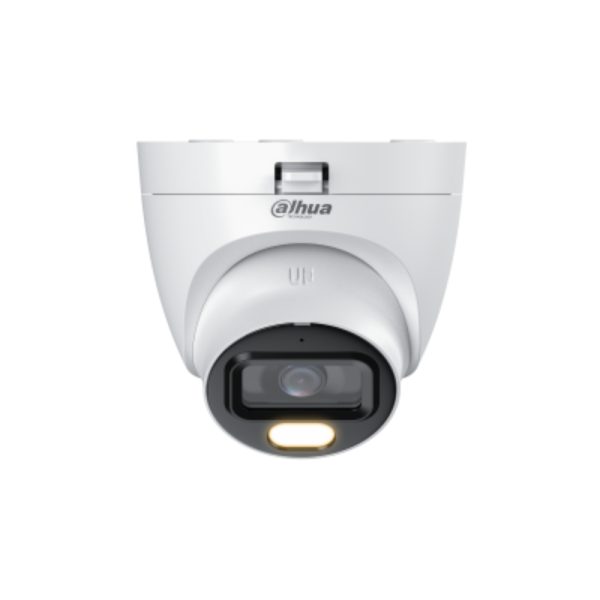 Camara Dahua Domo, 5MP, Full Color, Lente Fijo 2.8 mm, Audio incorporado, WDR, 4en1 switchable (CVI/TVI/AHD/CVBS), Metal, IR40m, IP67, 12VDC.