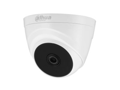 Cámara Dahua Domo de focal fija IR HDCVI de 2 MP, Máx. 30 fps a 1080p, Iluminación IR inteligente, 25 m de distancia de iluminación, Lente fija de 2,8 mm CVI/CVBS/AHD/TVI conmutable