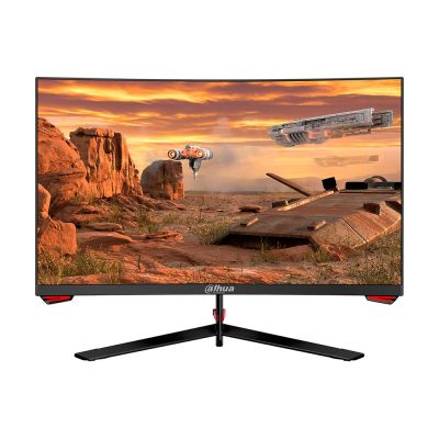 Monitor Dahua Curvo Gamer 24” panel VA/borde delgado 3 caras VA,Tamaño: 24 Color Negro,Resolución 1920 X 1080 (16:9),Tipo de pane: VA,Tipo de respuesta: 5ms (GTG) tasa de refresco 165 HZ,Conectividad: DP / HDMI 1,4  (Incluye cable HDMI),Angulo de visión: 178° H / 178°V,Incluye Base Metálica,