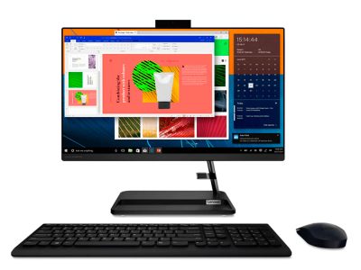 Todo en uno Lenovo IC 3 24ADA6 AMD Ryzen 3 3250U 23,8 Pulgadas FHD Memoria 8GB Estado Solido 256GB Linux - Negro