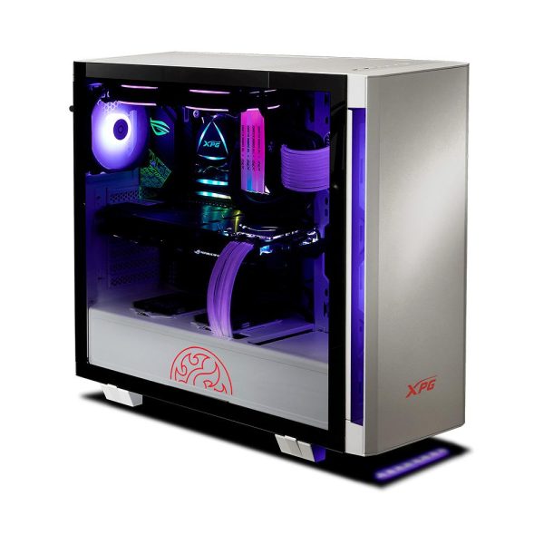 XPG INVADER X BTF, White, supports motherboards with reverse connector design, ATX Mid Tower,3.5incx3, I/O: USB-Cx1, USBx2 , HD Audiox1, Resetx1, Powerx1, Fan: (4 x 120mm Reversed Fans + 1 x 120mm Regular Fan), 2 Years warranty - Imagen 4