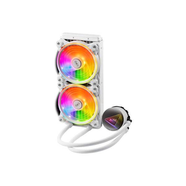 XPG LEVANTE X 240, White, Asetek Solution,Water Block: Copper, Fan: Speed (600-2000 RPM), Noise (18.17 dBA), Airflow (61.5 CFM), FDB Bearing, Socket: Intel (1700/ 1200/ 115x), AMD (AM5/AM4/TR4/sTRX4/SP3), - Imagen 4
