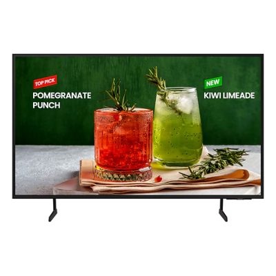Monitor televisor Pro Samsung BE50D-H,Televisor + Monitor Industrial,Tamaño 50”resolución 3840x2160 , Brillo 300 nit, Contraste: 4700:1, Características: uso 16 horas/día, altavoces 2,Conectividad VIDEO: HDMI x2, USB: USB x 1, RF: 1 Terrestre / 1 Cable/ 1 Satélite, RJ45, salida AUDIO: óptico, Wi-Fi 5, compatible con Bluetooth,Garantía:  3 años