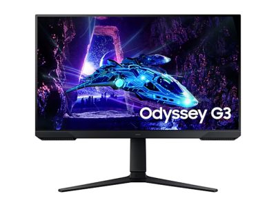 Monitor Samsung  plano gamer Odyssey G3 27 Panel  VA  Color Negro, Brillo: 250cd/m2 16:9,  Res: 1920X1080, TR: 1 ms 180 HZ Eye Saver Mode, Flicker Free, Windows Certification,  FreeSync Premium,Pantalla VESA HDR 400, Conectividad: Display Port 1.4, HDMI 2.0, USB service   Auriculares - Vesa, 75*75, Incluye (Cable DP) 3 años de Garantia
