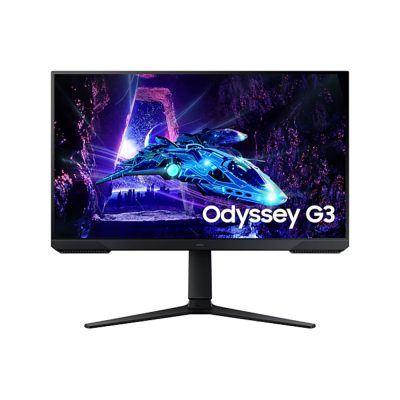 Monitor Samsung  plano gamer Odyssey G3 27 Panel  VA  Color Negro, Brillo: 250cd/m2 16:9,  Res: 1920X1080, TR: 1 ms 180 HZ Eye Saver Mode, Flicker Free, Windows Certification,  FreeSync Premium,Pantalla VESA HDR 400, Conectividad: Display Port 1.4, HDMI 2.0, USB service   Auriculares - Vesa, 75*75, Incluye (Cable DP) 3 años de Garantia