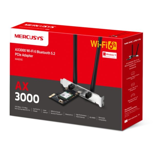 Adaptador de red MERCUSYS PCIe AX3000 Wi-Fi 6 Bluetooth 5.2 - Imagen 3