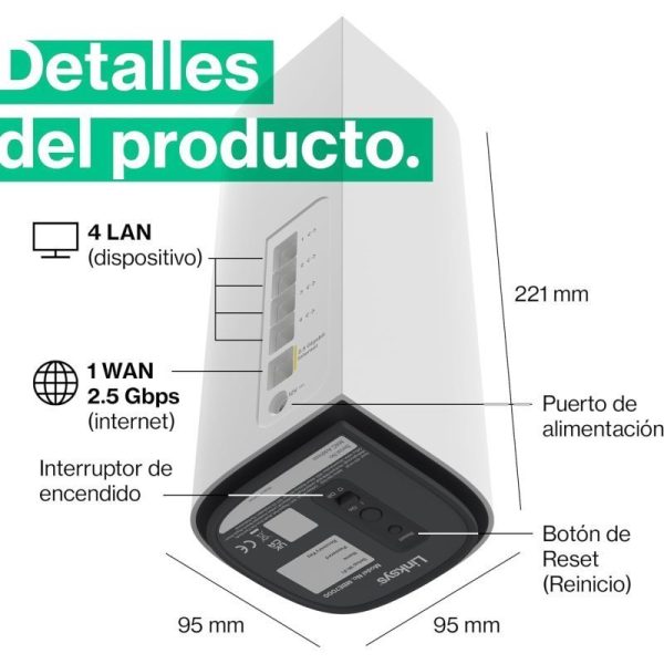 VELOP 1 NODO MESH TRI BAND WIFI 7 MBE7000 BE11000 - Imagen 3