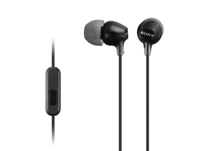 Audífonos Sony internos MDR-EX15AP  Color Negro de silicona de ajuste seguro. (con micrófono)