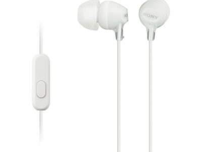Audífonos Sony internos MDR-EX15AP  Color Blanco de silicona de ajuste seguro. (con micrófono)