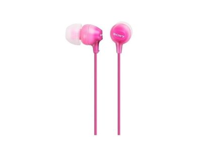 Audífonos Sony internos MDR-EX15AP Color Rosado, de silicona, ajuste seguro, micrófono integrado de alta calidad