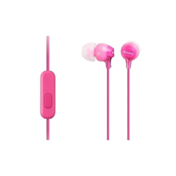 Audífonos Sony internos MDR-EX15AP Color Rosado, de silicona, ajuste seguro, micrófono integrado de alta calidad - Imagen 3