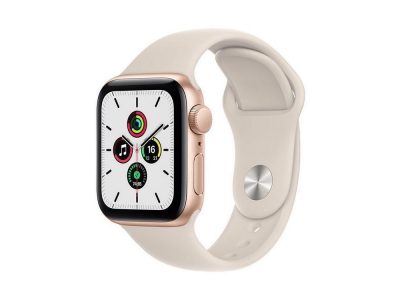 Apple Watch SE (GPS) - Caja de aluminio en oro de 40 mm - Correa deportiva blanco estrella - Talla única
