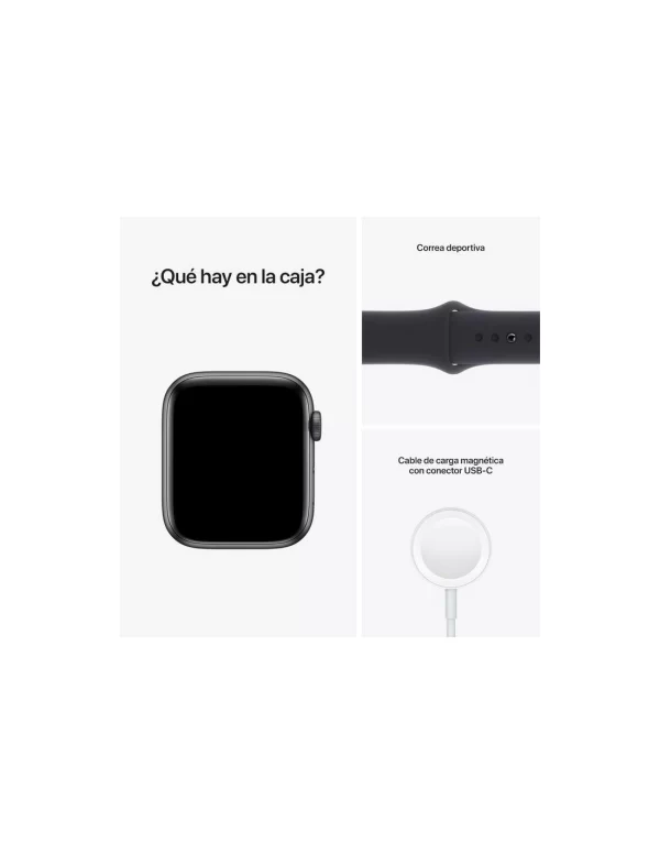 Apple Watch SE (GPS) Caja de aluminio en Gris Espacial de 44 mm Correa deportiva Medianoche - Imagen 5